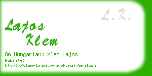 lajos klem business card